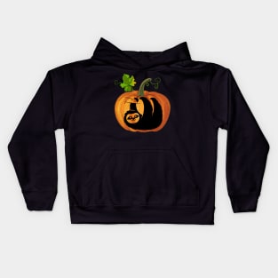 Sloth in pumpkin Kids Hoodie